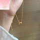 Giventy GEFIODEY non-fading French small love necklace women's 18k bag gold daily versatile peach heart clavicle chain ins summer neck necklace peach heart necklace