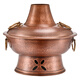 Longshun Copper Art Copper Hot Pot Pure Copper Carbon Electric Dual-Purpose Charcoal Plug-in Pure Copper Old Beijing Meat Shabu Copper Pot Hot Pot Hammer Pattern Mandarin Duck Model 8-10 People 36cm