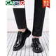 卡帝乐鳄鱼（CARTELO）皮鞋男款韩版商务秋季休闲真皮透气英伦防臭内增高正装结婚新郎鞋 黑色 9928 41