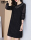 
Shanidoluo large size women's dress spring new style fat mm temperament plus obese people look slimming style waist-covering skirt 16759 16759-Black XL Recommended 110-130Jin [Jin equals 0.5 kg] to wear
