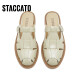 Sigatu Sommerbutterschuhe Retro gewebte Schwein Käfigschuhe Roman Sandalen Frauen Sandalen S1098AH3 Beige 34