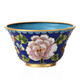 Zhangjiayuan Peking traditionelle Handwerk Cloisonné Cover Bowl Copper Reifen Cloisonné Emaille Tea Bowl Tee Set 4-Zoll-Cover Bowl Pfingstrostblumen Ausländische Kunst Handwerk chinesischer Stil kleines Geschenk gelbgelb gelb
