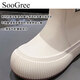 SooGree Bottes de pluie Couvre-chaussures de pluie imperméables à la mode Vêtements d'extérieur pour femmes Antidérapant Tube central Résistant à l'usure Ceinture souple Équipement de pluie Bottes de pluie GSW88214 Ceinture Bottes de pluie Femme Blanc cassé 38-39