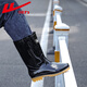 
Huili rain boots men's waterproof shoes non-slip wear-resistant rubber shoes lightweight chef shoes rain boots overshoes 807 black medium tube 42