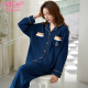 Modal pajamas for women in autumn and winter pure cotton waffle long sleeve trousers wearing Korean cute cartoon women's home clothing suit MJ9854 women M