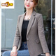 Chujing 2025 spring and autumn new style small suit jacket women's slim long-sleeved suit short woolen top casual trendy red S