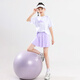 Pitt Pitt Girl Schnell trockener Anzug Kinder Sommer Badminton Sommer Tennis Girl Running Training Anzug mittelgroßer Kinder Sportanzug 9922 Baumwolle T Weiß + 18426 Lila Shorts 150 cm