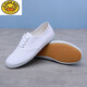 G.duck white sneakers, student canvas shoes, children's white shoes, school gymnastics dance shoes, sports meet performance soft-soled white mesh shoes, pure white, lace-up, size 36, 23cm inside