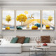 Mo Painting Lulin Modern Simple Living Room Decoration Painting New Chinese Sofa Background Wall Mural Landscape Painting Hall Triple Scenic Hanging Painting 6-Golden Lu Fulu 14134 Mirror Crystal Porcelain Middle 80*60 Side 40*60 Black Frame