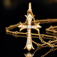 Fantimo Retro Cross Diamond Necklace for Women 18K Gold with Real Diamond Pendant High-end Jewelry Large and Small Pair of Croix Heart Cross SF Express+ Brand Gift Box