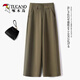 Pant de pics de pic pour les pantalons d'été pour femmes, petite petite personne avec une taille haute tombant et un pantalon de pincement droit de printemps et d'automne 9923 # Black XL 29 [116-125jin [Jin est égal à 0,5 kg]]]