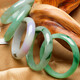 Various jade bracelets, Burmese jade bracelets, jade bracelets, women's models, natural A-grade waxy ice seeds, floating flowers for girlfriends and mothers, inner diameter 52-59