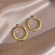 LANSILL Cold Style Gold Pigment Hoop Earrings High-end Niche Earrings 2025 New Temperament Hoop Earrings Fashionable and Versatile E3755 Cold Style Hoop Earrings