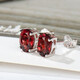 PHWULEE natural garnet earrings for women 925 silver women's earrings red gemstone light luxury simple exquisite simple versatile gift 2 carats