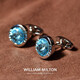 WILLIAM MILTON Italian style light luxury crystal French cuff links men's cuff stud gift custom silver