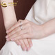 China Gold (CHINA GOLD) Pure Silver Couple Ring for Men and Women with Plain Rings Frosted Rings Valentine's Day Birthday Gifts for Girlfriends and Wife Jingsuda s999 Ancient Method Plain Rings for Couples