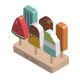 Nordic style log colorful ice cream simulated wooden popsicle kindergarten children's play house innocence toys Colorful play house ice cream 6 packs