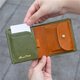 Hanatora Japanischer Stil Blume Tiger Herren Brieftasche Business Casual Leder kurzer horizontaler Stil Ultra-dünner Aufbewahrungskarte Münz Brieftasche Geschenk Grün + Orange