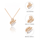 SAC light luxury Swarovski zirconium 925 sterling silver little swan eid necklace for women, odd student birthday gift for girlfriend, birthday gift rose gold necklace gift box