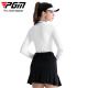 Ropa de golf PGM para mujeres, camiseta de manga larga, cuello acanalado, tela elástica, molienda y figura cálida y adelgazante YF698-White [Top] M