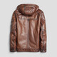 Hengyuanxiang Ziegenlederfell einteilige Männer mit echter Lederjacke für Herren silberne Ball grau Nerz Innerer Deckel Marten einteiliger kurzer Reißverschluss mit Kapuze Winter Brown L.