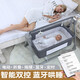 HAIZIJIA电动婴儿摇床婴儿床摇篮哄睡哄娃神器便携式可折叠可拼接宝宝摇床 灰色+床垫+蚊帐