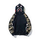 An Chuxia spring and autumn new style ape shark jacket men's embroidered letters double hood shark sweatshirt student couple cardigan clothes trendy W28 white personalized double hood design XL recommended 130-150Jin Jin equals 0.5 kg