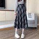 Miao Yijia Plaid Wool Skirt Winter Women's New Winter Skirt Long Skirt College Style Skirt A-Line Style and Versatile College Style Woolen Plaid Umbrella Skirt Blue Regular L Recommended 110-125 Jin Jin equals 0.5 kg