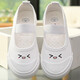 BUDING children's small white shoes, kindergarten shoes, girls' kindergarten indoor shoes, canvas shoes, baby white shoes, non-slip breathable children's shoes, white smile 31, inner length 19.5/suitable for feet 19cm long