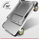 Carro de cama plana Dulu Pequeño carro de carro plegable portátil Portable trailer de carro plegable manejo de carro camión de tracción a mano [rueda de reducción de ruido de 4 pulgadas] Garing de carga 1050 Jin [Jin iguala 0.5 kg] 73*48