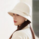Zhunwu white top hat Hepburn style daughter hat Fisherman hat Lady's autumn and winter elegant basin hat British woolen hat [white] adjustable style - top hat (one size) big head circumference is also suitable