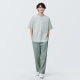 MUJI (MUJI) Feeling de hombres Henry Henry Camiseta de manga corta Camisa de base de hombres Historia de hombres AC1W6C4S Rayas verdes claras M (170/92a)