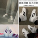 阿迪达斯 男鞋低帮板鞋夏新款三条纹透气休闲鞋帆布鞋复古运动鞋 AW3889/白色/ 43
