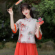 闻莺燕夏季改良汉服成人女新中式国风喇叭袖衬衫文艺半身裙演出游套装 9764美人套装 L