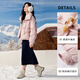 Xiangying Pink Horn Button Down Jacket Women's Short 2025 Winter New New Chinese Style White Duck Down Stand Collar Jacket Pink S