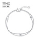 TTMIX platinum bracelet for women pt950 round beads double platinum bracelet romantic birthday gift for girlfriend 3.3-3.5g 16+2cm