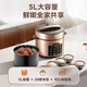 Midea National Subsidy Electric Pressure Cooker 5L Dual-gallon Fully Automatic Intelligent Reservation Home Rice Cooker Pressure Cooker for 4-6 People Soup Millet Porridge Open Cover Hot Pot YL50Q3-451