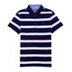 
Weipeng (weipeng) [bead floor cotton] Men's short-sleeved polo shirt in summer natural skin-friendly classic fashionable casual striped t-shirt D12049 Navy Blue M