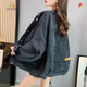 FHHUABD Guangzhou Xintang Jeans Women's Autumn Denim Clothes Jacket Korean Loose 2024 Trend 9926# Picture Black S S Recommended 80100Jin [Jin equals 0.5 kg]