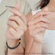 
Zhou Shengsheng Chinese Valentine's Golden Ring, Foot Gold Su Circle Live Ring, Men and Women's Couple, Can be used as a pairing ring 09141R, Priced at 4.3 grams