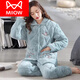 Cat man (MiiOW) three-layer cotton pajamas for women in winter thickened cotton jacket coral velvet middle-aged mother warm home clothes KQ6626 3XL