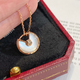 Fat Donglai same style amulet necklace 18k gold 2024 new women's silver plated 18K rose gold red malt amulet necklace white mother-of-pearl