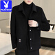 Playboy (PLAYBOY) Double-sided Woolen Coat Men's Autumn and Winter Short Lapel Top Casual Wool Woolen Jacket Coat Men 20936/ 2308 Khaki XL Recommended 126-140Jin Jin equals 0.5 kg
