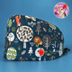 Nurse hat, female operating room hat, men pure cotton printed chemotherapy, Baotou hat, oral surgeon work hat, chef hat, MJ12118 adjustable-banded style