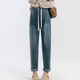 Bonaling maternity pants wears jeans, loose drawstring dad pants, Harun wide-leg pants, small casual pregnancy suit, maternity pants [drawstring style] XL code 120Jin [Jin equals 0.5 kg]-135Jin [Jin equals 0.5 kg]