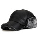 Muchiston middle-aged and elderly men's winter velvet thickened peaked cap old man dad grandpa elderly ear protection baseball cap black one size