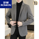
ROMON (ROMON) Spring and Autumn and Winter New Wool Wool Jacket Men's Short Double-Sided Wool Cashmere Coat Men's Youth Suit 88001 Khaki 70% Wool 3XL 165~180Jin [Jin equals 0.5 kg]