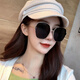 Mijilin 2022 new style sunglasses for women, sun protection, slimming, large frame, fashionable Korean version, Internet celebrity, same style, versatile sunglasses, transparent pink, glasses + mirror box + mirror cloth
