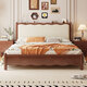 Laisda American Massiv Holzbett Walnuss 1,5 m Doppelbett Französisch Klassische weiche Hochzeitsbett YF688# 1,8 Bett + Pad