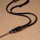 Ningxinge pendant lanyard ebony necklace rope men and women jade jade pendant hand-woven gold pendant red rope temperament black丨3mm